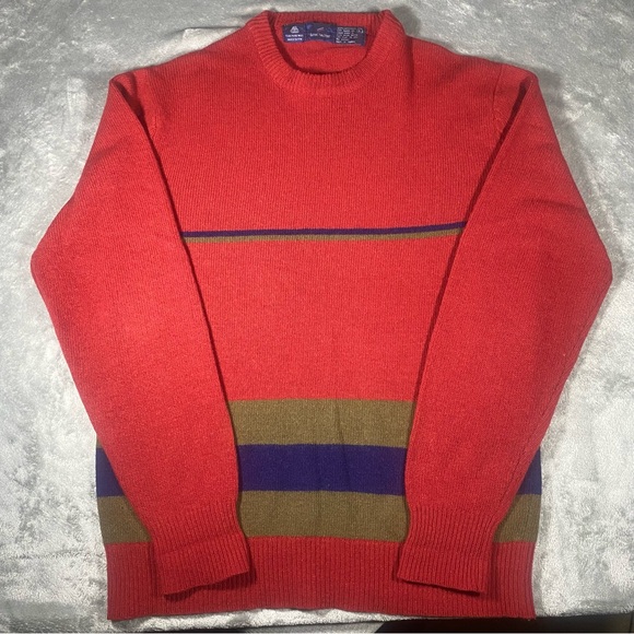 Vintage Sweater Men’s Large 100% Lambs Wool Knit Daniel Hechter Crew Neck LS - Picture 8 of 8
